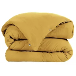 L'Effet Papillon Pack housse de couette "Gaïa" toutes dimensions "Gaze de Coton" - Gaïa Safran - Pack 3 Pièces pour lit 90 x 190 cm (1 Housse de co* Housse De Couette