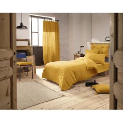 L'Effet Papillon Pack housse de couette "Gaïa" toutes dimensions "Gaze de Coton" - Gaïa Safran - Pack 3 Pièces pour lit 90 x 190 cm (1 Housse de co* Housse De Couette