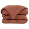 L'Effet Papillon Pack housse de couette "Gaïa" toutes dimensions "Gaze de Coton" - Gaïa Terracotta - Pack 4 Pièces pour lit 180 x 200 cm (1 Housse* Drap Housse|Drap Housse