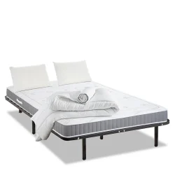 Pack Intuition 90x190 cm Matelas Mousse + Sommier Métal + Accessoires>Olympe Literie Discount