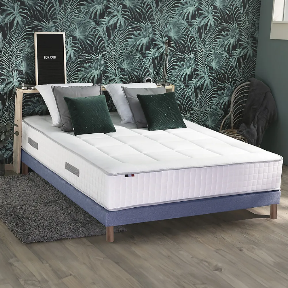 Pack matelas ressort 7 zones sommier oreiller couette 160x200>Idliterie Best