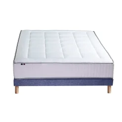Pack matelas ressort 7 zones sommier oreiller couette 160x200><noscript><img width=