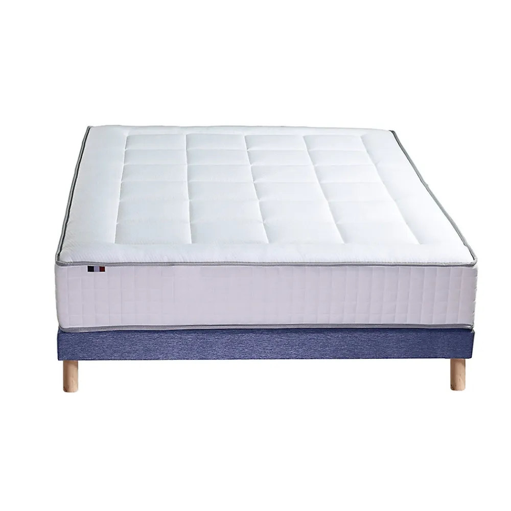 Pack matelas ressort 7 zones sommier oreiller couette 160x200>Idliterie Best