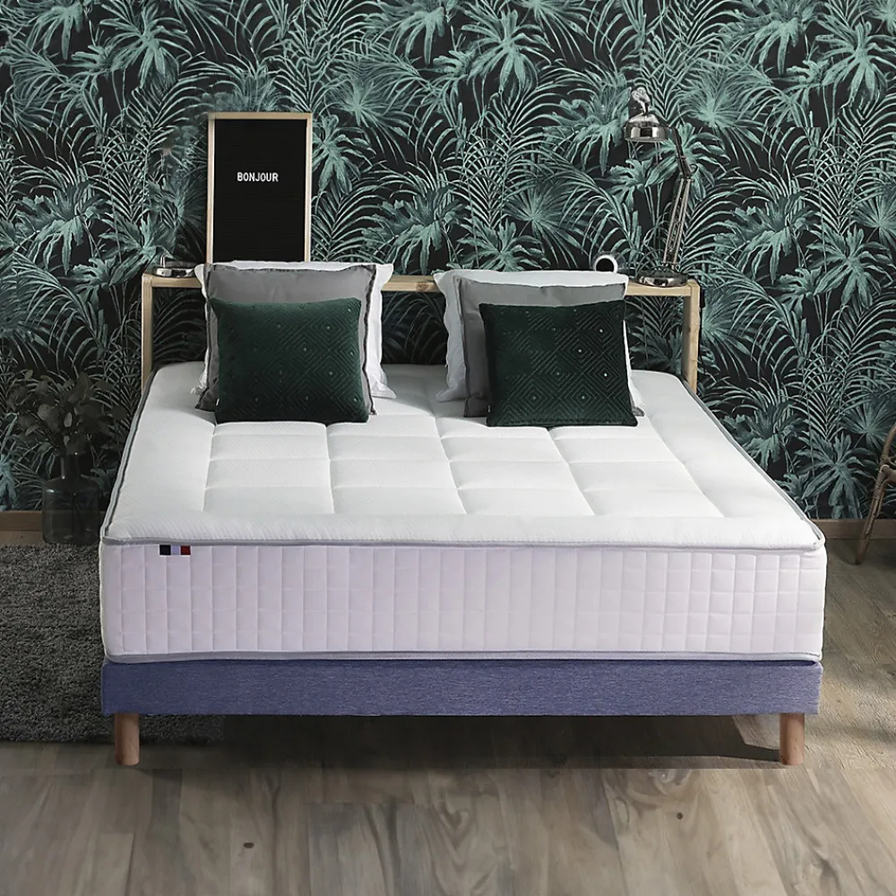 Pack matelas ressort 7 zones sommier oreiller couette 160x200>Idliterie Best