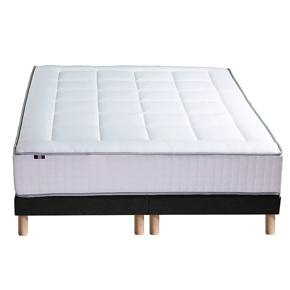 Pack matelas ressort 7 zones sommier oreiller couette 2x90x200>Idliterie Sale