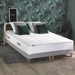 Idliterie Pack matelas ressort et visco et 2 sommiers couette oreiller 180x200* Ensemble Sommier Et Matelas