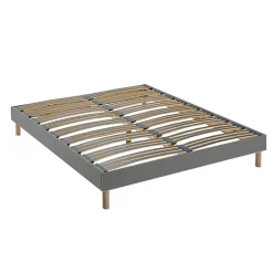 Pack matelas ressorts ASTRE + sommier kit gris + couette et oreillers 140x200><noscript><img width=