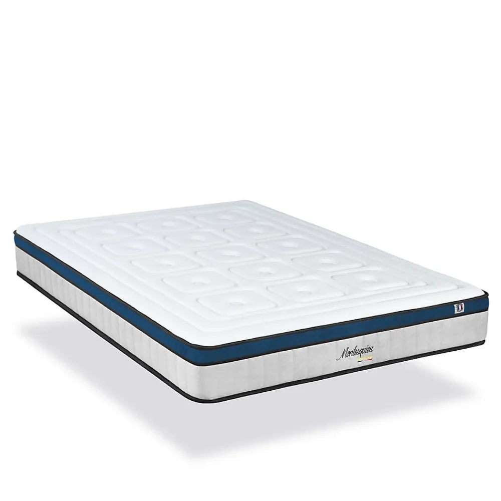 Hypsom Pack Montesquieu 180x200 cm Matelas Ressorts + Sommier Bois + Accessoires* Ensemble Sommier Et Matelas