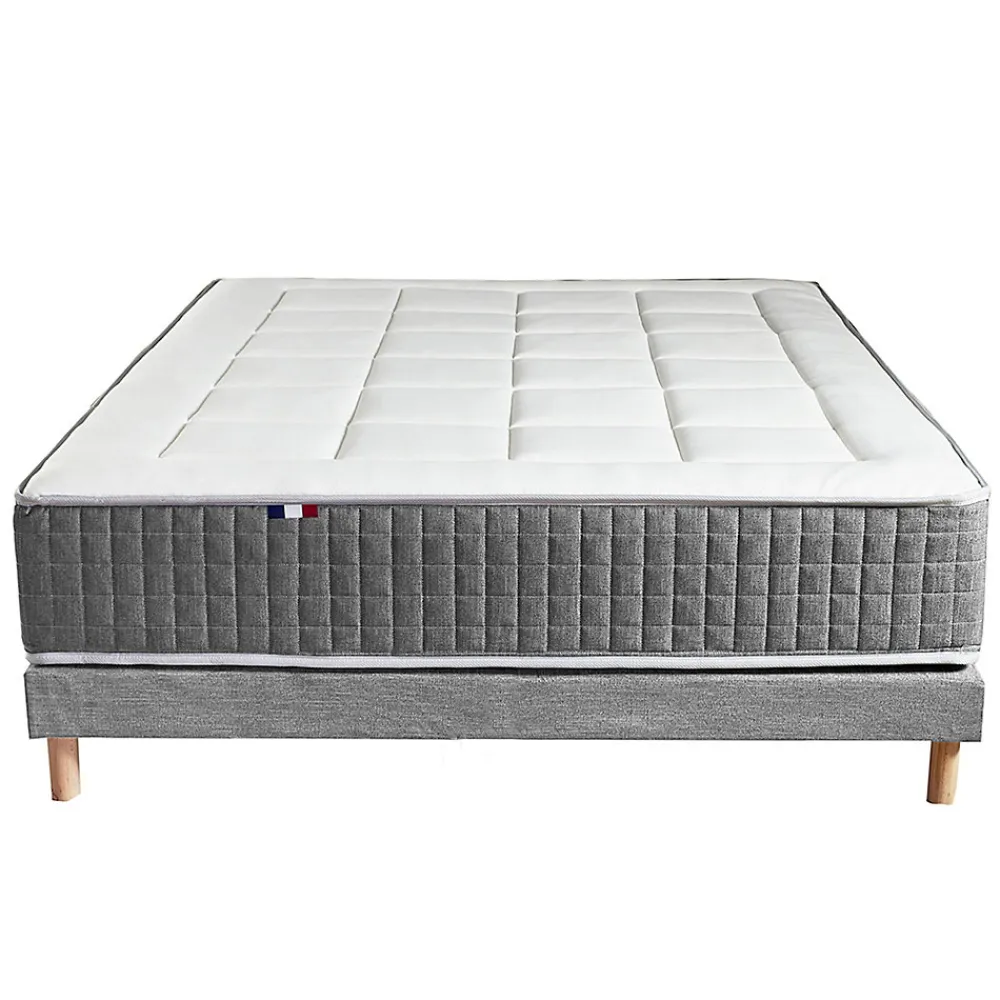 Idliterie Pack ressort 7 zones sommier couette oreiller 140x190* Ensemble Sommier Et Matelas