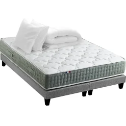 Pack ressort 7 zones sommier couette oreiller 2x80x200>Idliterie Clearance