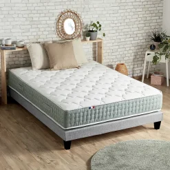 Idliterie Pack ressort 7 zones sommier couette oreiller 160x200* Ensemble Sommier Et Matelas