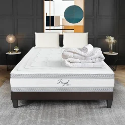 Pack Royal 5 Etoiles 140x190 cm Matelas Mousse + Sommier Bois + Accessoires>Hypsom