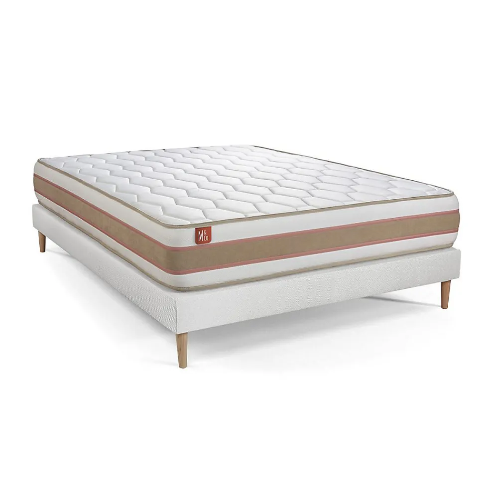 Pack sommier kit matelas Ressorts ensachés et mémoire de forme avec couette et oreillers>Marmottes & Co Hot