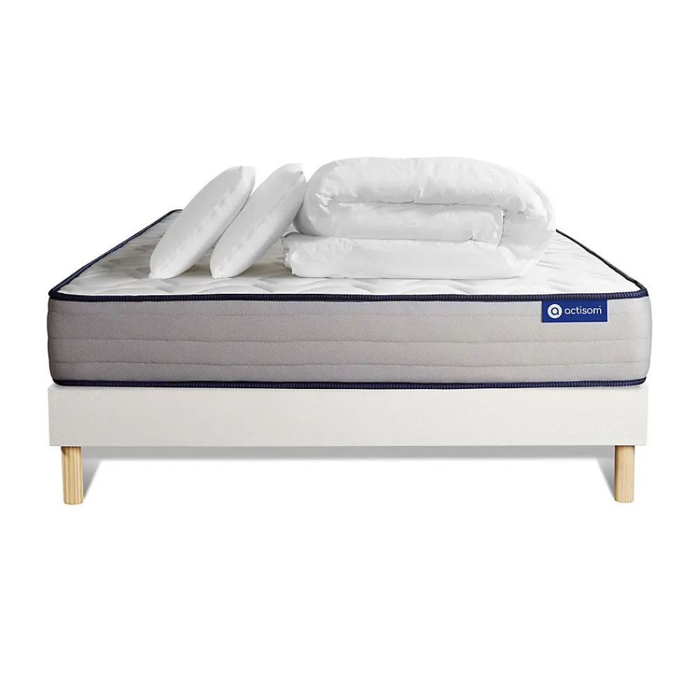 Pack sommier kit matelas Mémoire de forme avec couette et oreillers>Actisom Clearance