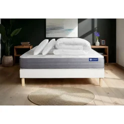 Pack sommier kit matelas Latex et mémoire de forme avec couette et oreillers>Actisom Sale