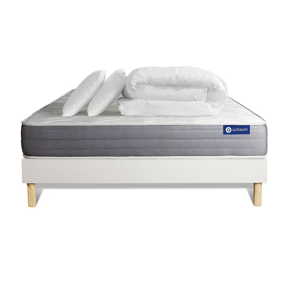 Pack sommier kit matelas Latex et mémoire de forme avec couette et oreillers>Actisom Sale