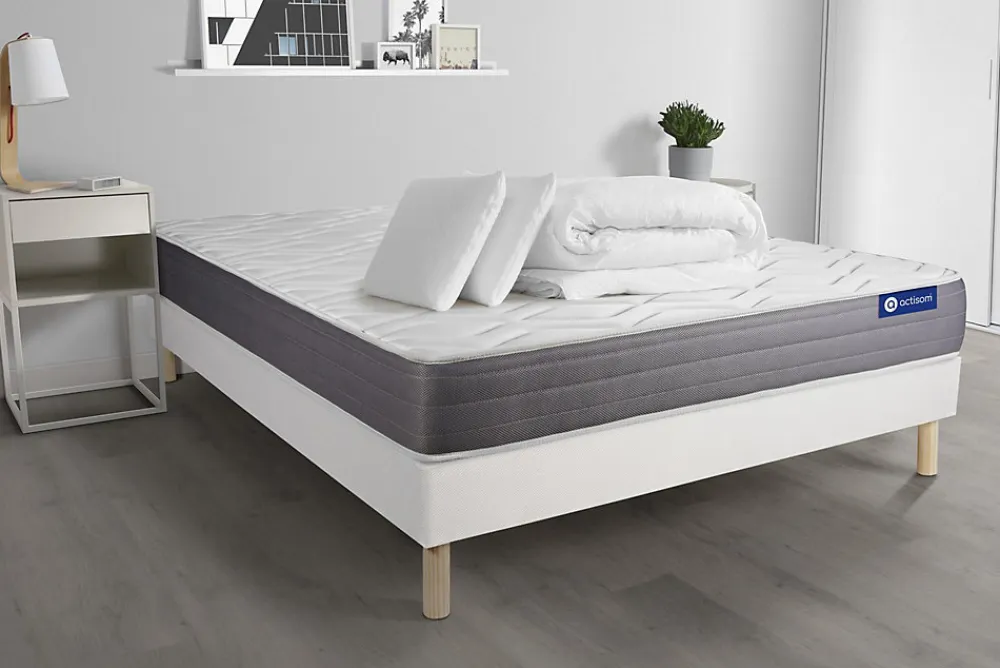 Pack sommier kit matelas Latex et mémoire de forme avec couette et oreillers>Actisom Sale