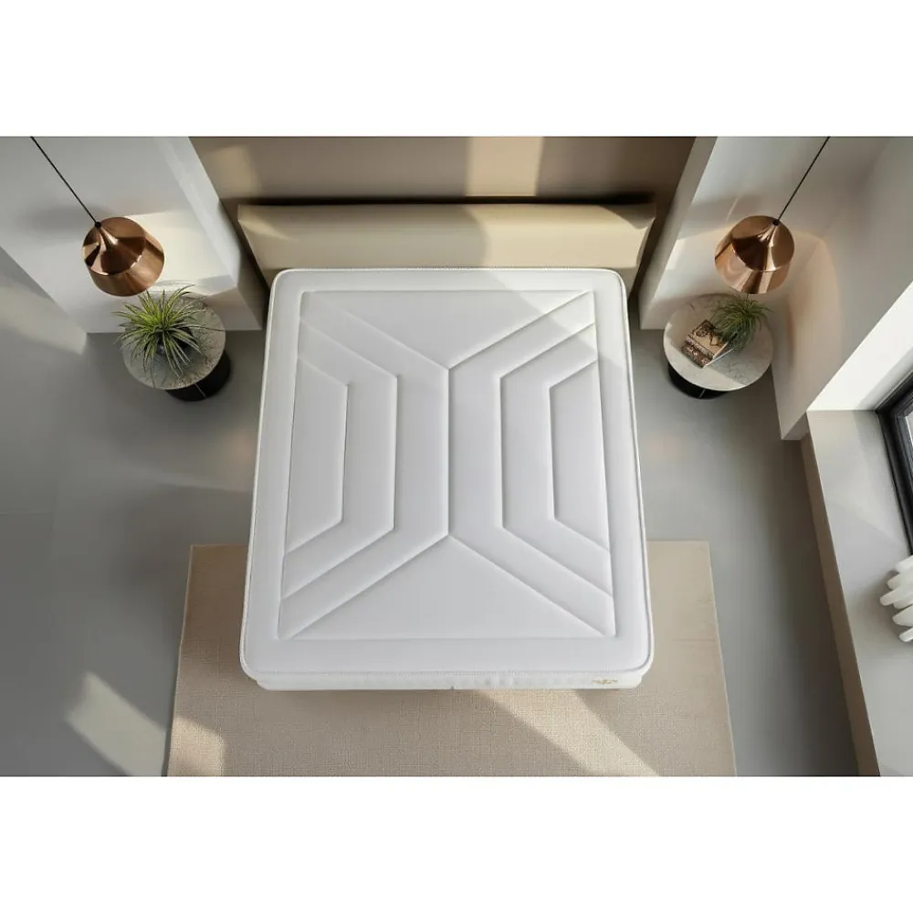 Pack sommier kit matelas Ressorts ensachés et mémoire de forme avec couette et oreillers>Litier Deluxe New