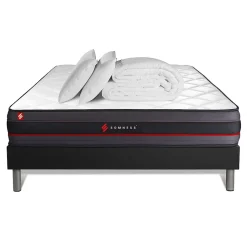 Somness Pack sommier kit matelas Mémoire de forme avec couette et oreillers* Ensemble Sommier Et Matelas