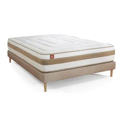 Marmottes & Co Pack sommier kit matelas Ressorts ensachés et mémoire de forme avec couette et oreillers* Ensemble Sommier Et Matelas