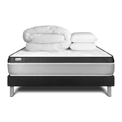 Pack sommier kit matelas Mousse polyuréthane à mémoire de forme avec couette et oreillers>Vitalit Sale