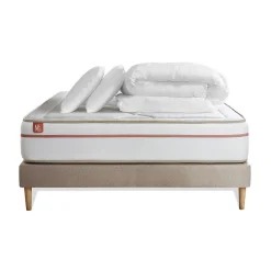 Pack sommier kit matelas Mémoire de forme avec couette et oreillers>Marmottes & Co Hot