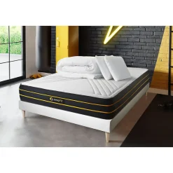 Pack sommier kit matelas Mémoire de forme et micro ressorts ensachés avec couette et oreillers>Sleepfit Outlet