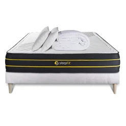 Pack sommier kit matelas Mémoire de forme et micro ressorts ensachés avec couette et oreillers>Sleepfit Outlet