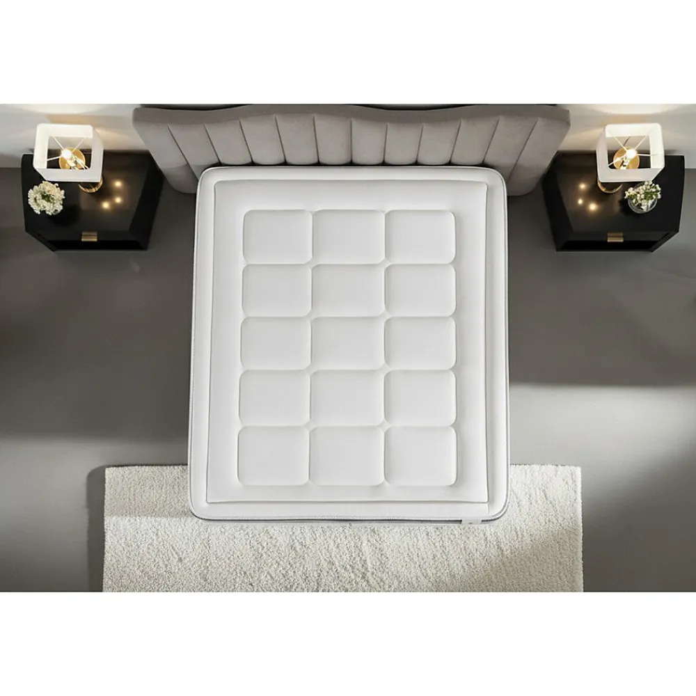Pack sommier kit matelas Ressorts ensachés et mémoire de forme avec couette et oreillers>Litier Deluxe