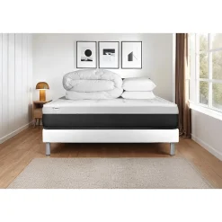 Vitalit Pack sommier kit matelas Ressorts ensachés et mémoire de forme avec couette et oreillers* Ensemble Sommier Et Matelas