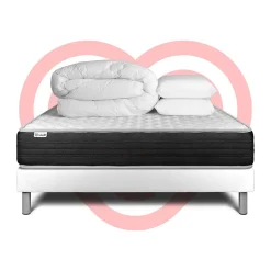 Vitalit Pack sommier kit matelas Mousse polyuréthane à mémoire de forme avec couette et oreillers* Ensemble Sommier Et Matelas