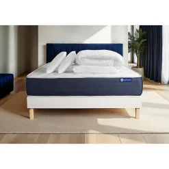 Pack sommier kit matelas Ressorts ensachés et mémoire de forme avec couette et oreillers>Actisom Outlet