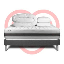 Vitalit Pack sommier kit matelas Ressorts ensachés et mémoire de forme avec couette et oreillers* Ensemble Sommier Et Matelas