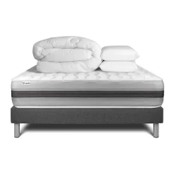 Vitalit Pack sommier kit matelas Ressorts ensachés et mémoire de forme avec couette et oreillers* Ensemble Sommier Et Matelas