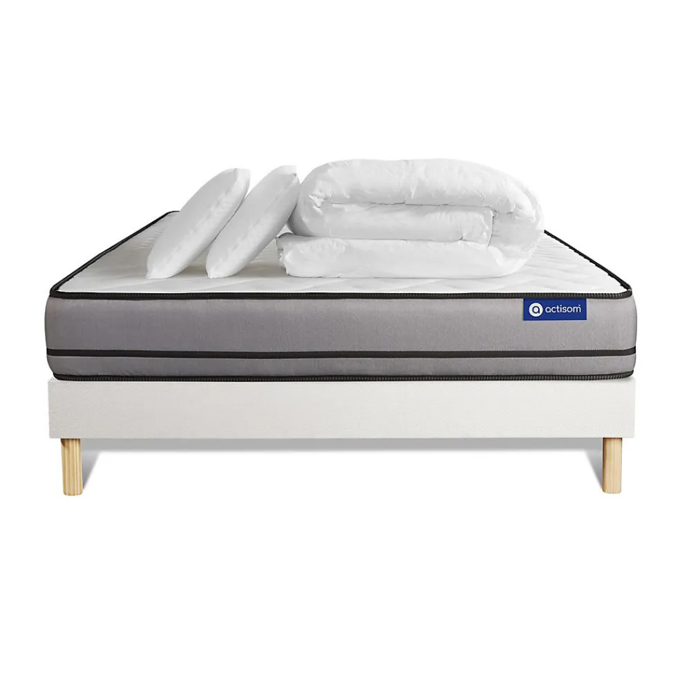 Pack sommier kit matelas Ressorts ensachés avec couette et oreillers>Actisom Sale