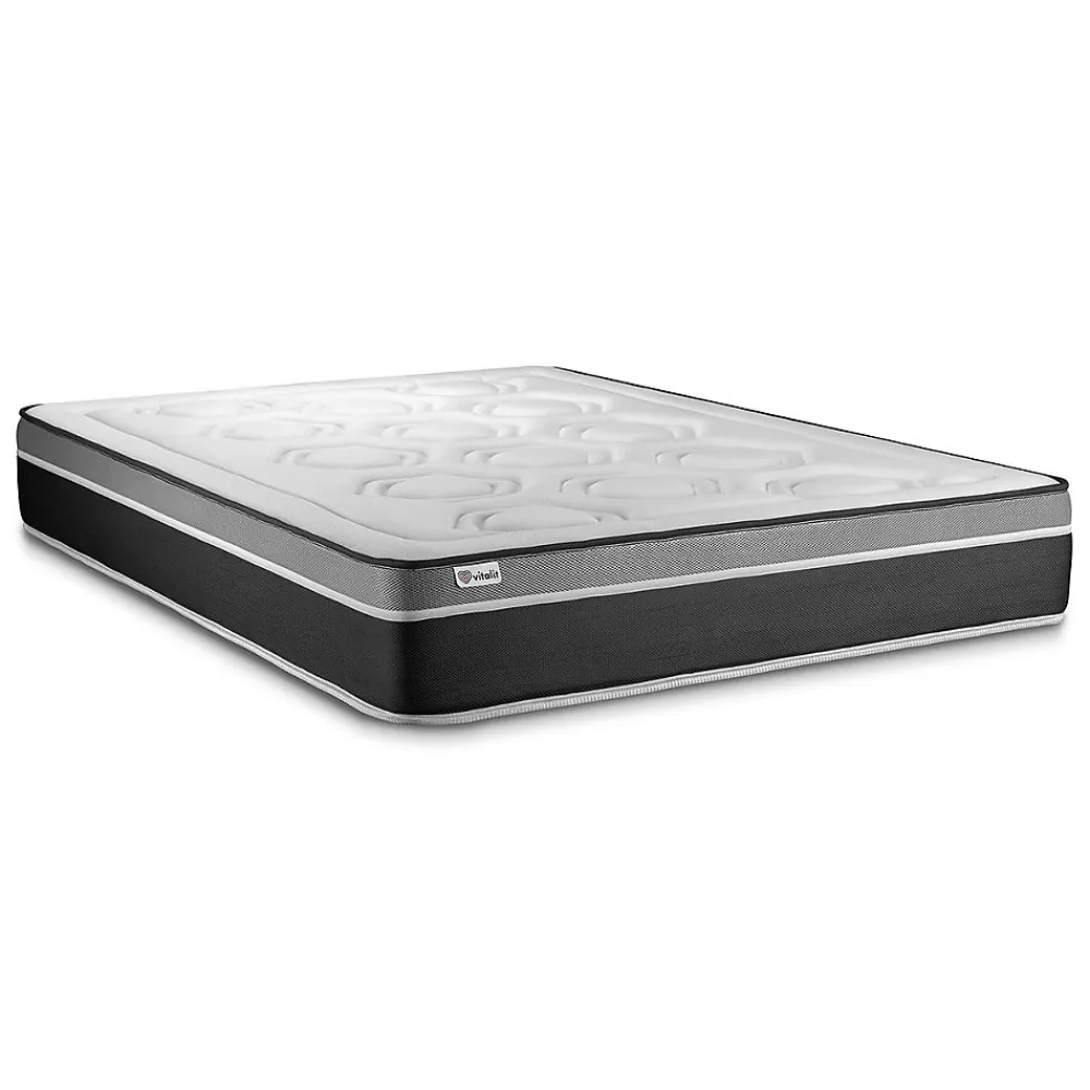 Pack sommier kit matelas Ressorts ensachés et mémoire de forme avec couette et oreillers>Vitalit Sale