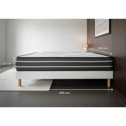 Prestige Literie Pack sommier kit matelas Ressorts ensachés et mémoire de forme avec couette et oreillers* Ensemble Sommier Et Matelas