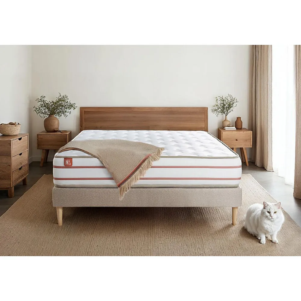 Pack sommier tapissier matelas Mémoire de forme avec couette et oreillers>Marmottes & Co Online