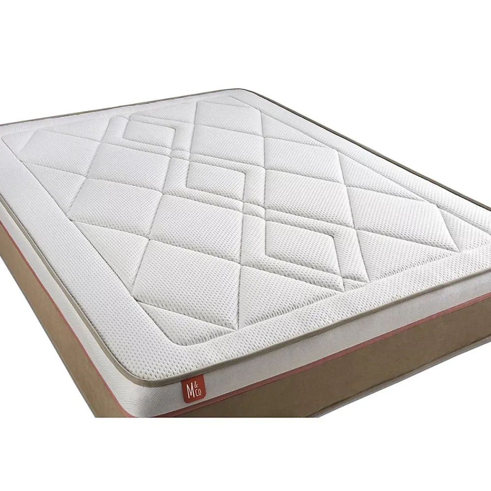 Marmottes & Co Pack sommier tapissier matelas Ressorts ensachés et mémoire de forme avec couette et oreillers* Ensemble Sommier Et Matelas