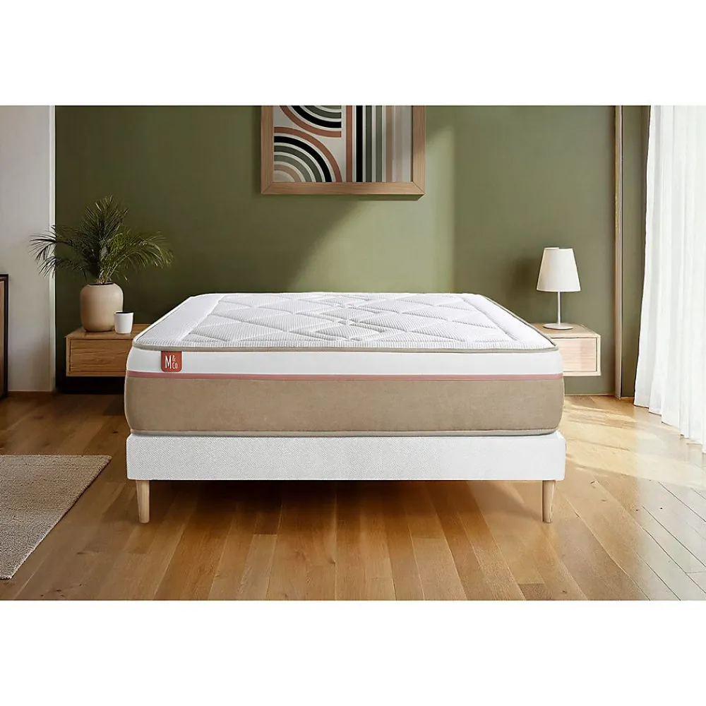 Pack sommier tapissier matelas Ressorts ensachés et mémoire de forme avec couette et oreillers>Marmottes & Co New
