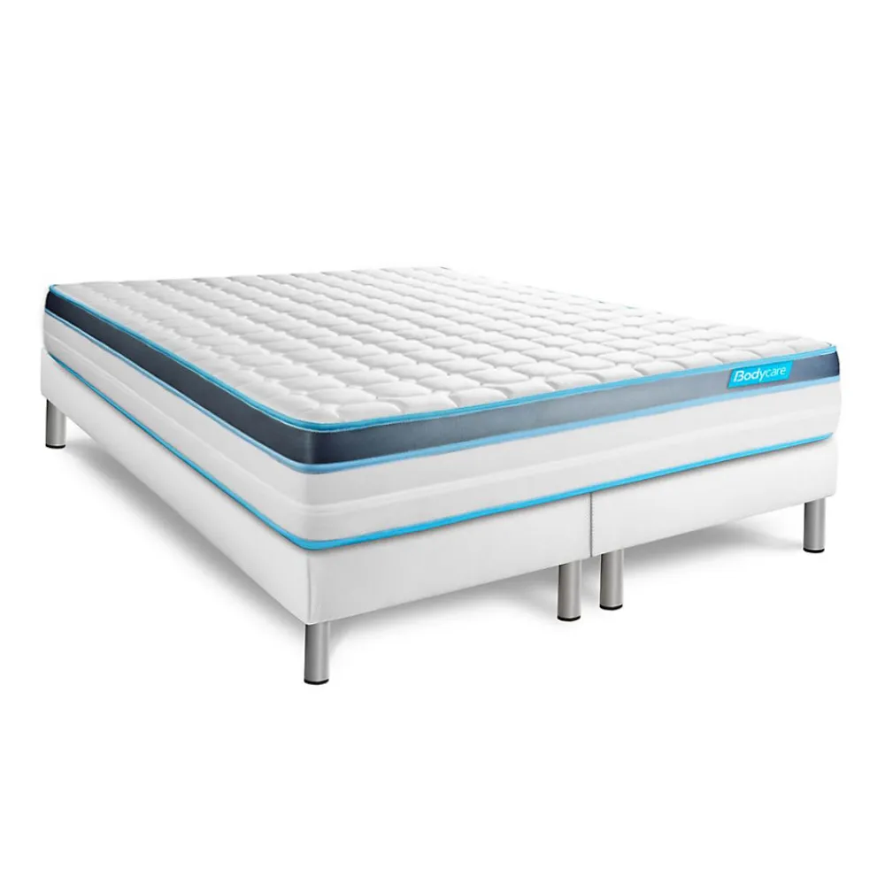 Pack sommier tapissier matelas Mémoire de forme avec couette et oreillers>Bodycare Best