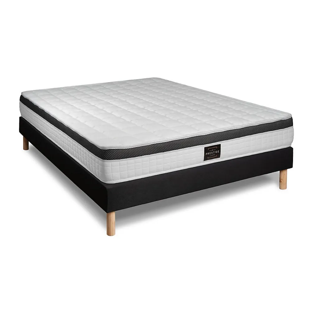 Pack sommier tapissier matelas Mémoire de forme avec couette et oreillers>Prestige Literie Hot