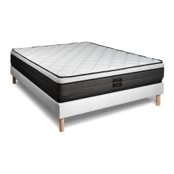 Prestige Literie Pack sommier tapissier matelas Ressorts ensachés et mémoire de forme avec couette et oreillers* Ensemble Sommier Et Matelas