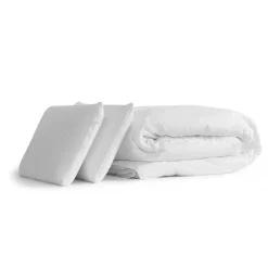 Pack sommier tapissier matelas Mémoire de forme avec couette et oreillers><noscript><img width=