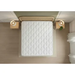 Pack sommier tapissier matelas Ressorts ensachés et mémoire de forme avec couette et oreillers><noscript><img width=