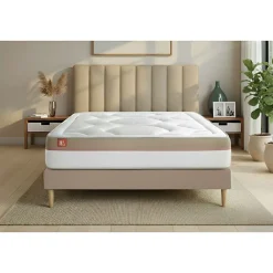 Marmottes & Co Pack sommier tapissier matelas Mémoire de forme avec couette et oreillers* Ensemble Sommier Et Matelas