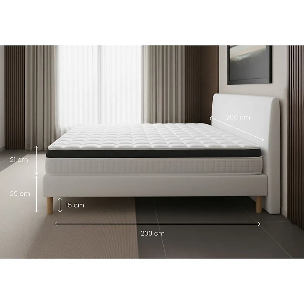 Prestige Literie Pack sommier tapissier matelas Mémoire de forme avec couette et oreillers* Ensemble Sommier Et Matelas