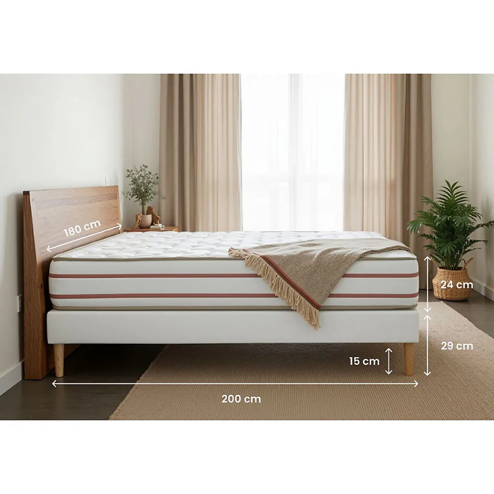Pack sommier tapissier matelas Mémoire de forme avec couette et oreillers>Marmottes & Co Sale