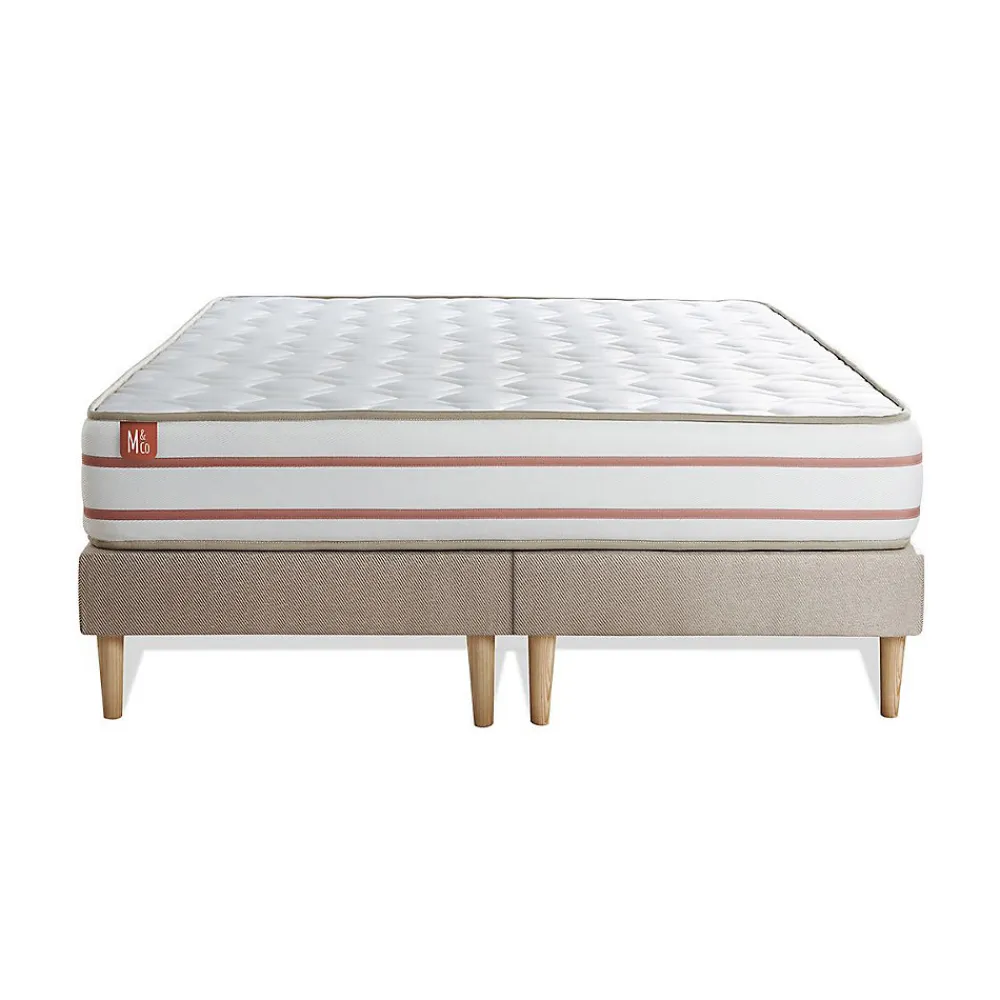 Pack sommier tapissier matelas Mémoire de forme avec couette et oreillers>Marmottes & Co Sale
