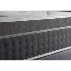 Pack sommier tapissier matelas Ressorts ensachés et mémoire de forme avec couette et oreillers><noscript><img width=
